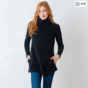 Dudley Stephens XS Black Cobble Hill Turtleneck Tunic